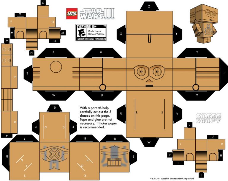 Star Wars Papercraft Models C 3po – Star Wars Papercraft - Printable