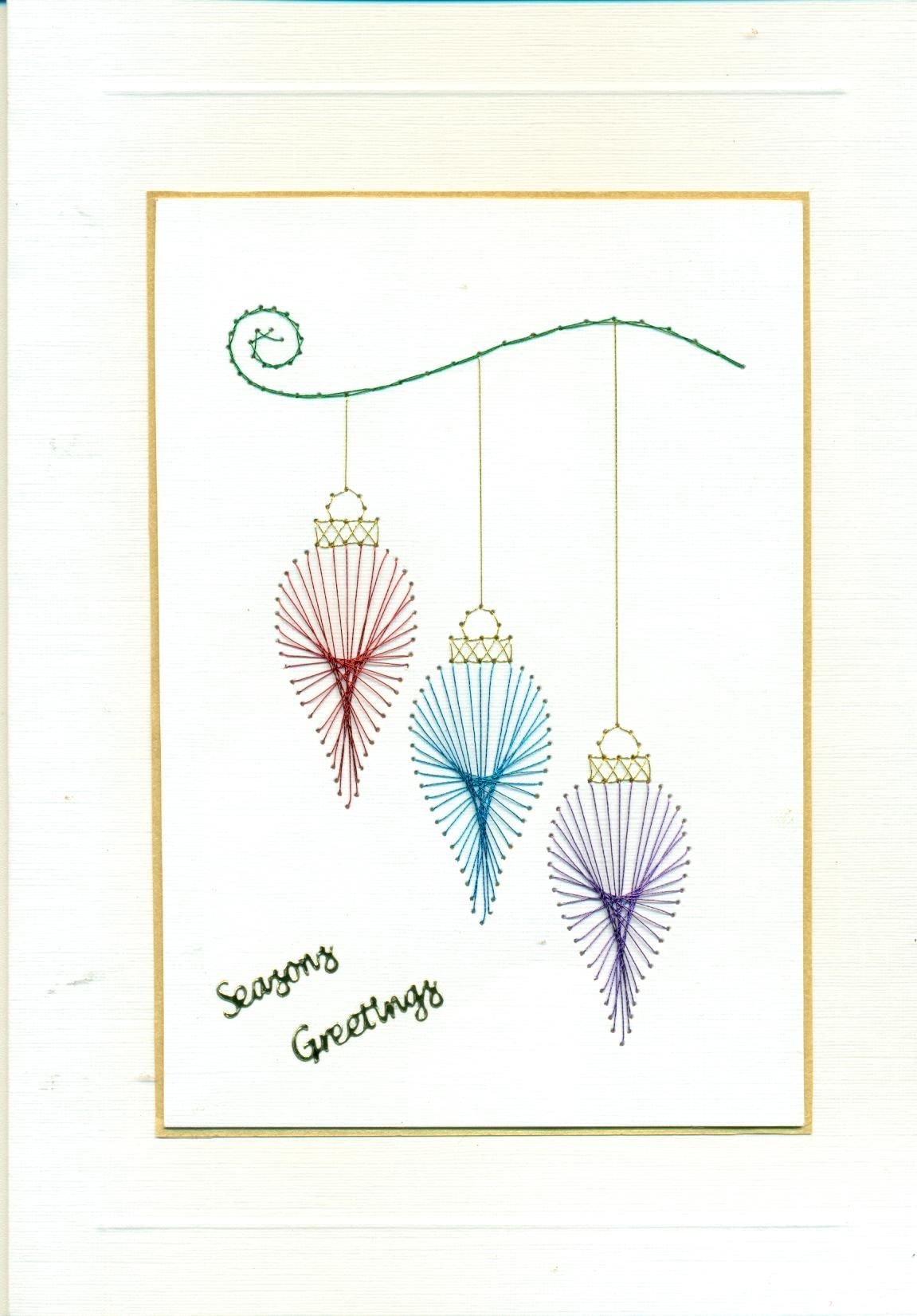 Stitch Papercraft Baubles String Art Card Stitching Pinterest
