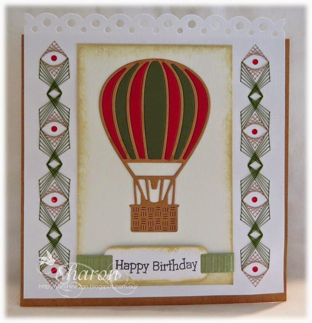 Stitch Papercraft Birthday Card Pattern by Ann S Paper Art A354 Hot Air Balloon by