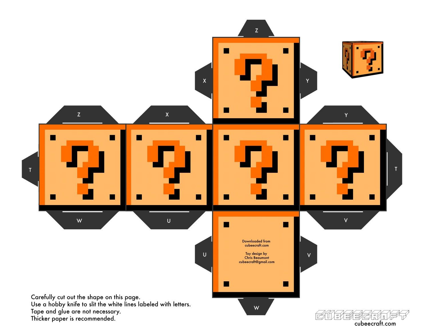 Super Mario Papercraft Cuber Craft Mu±eco De Papel solo De Mario Bros