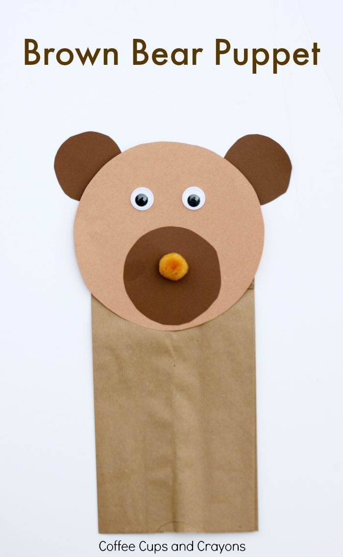Teddy Bear Papercraft Brown Bear Puppet Craft Arts or Crafts Pinterest