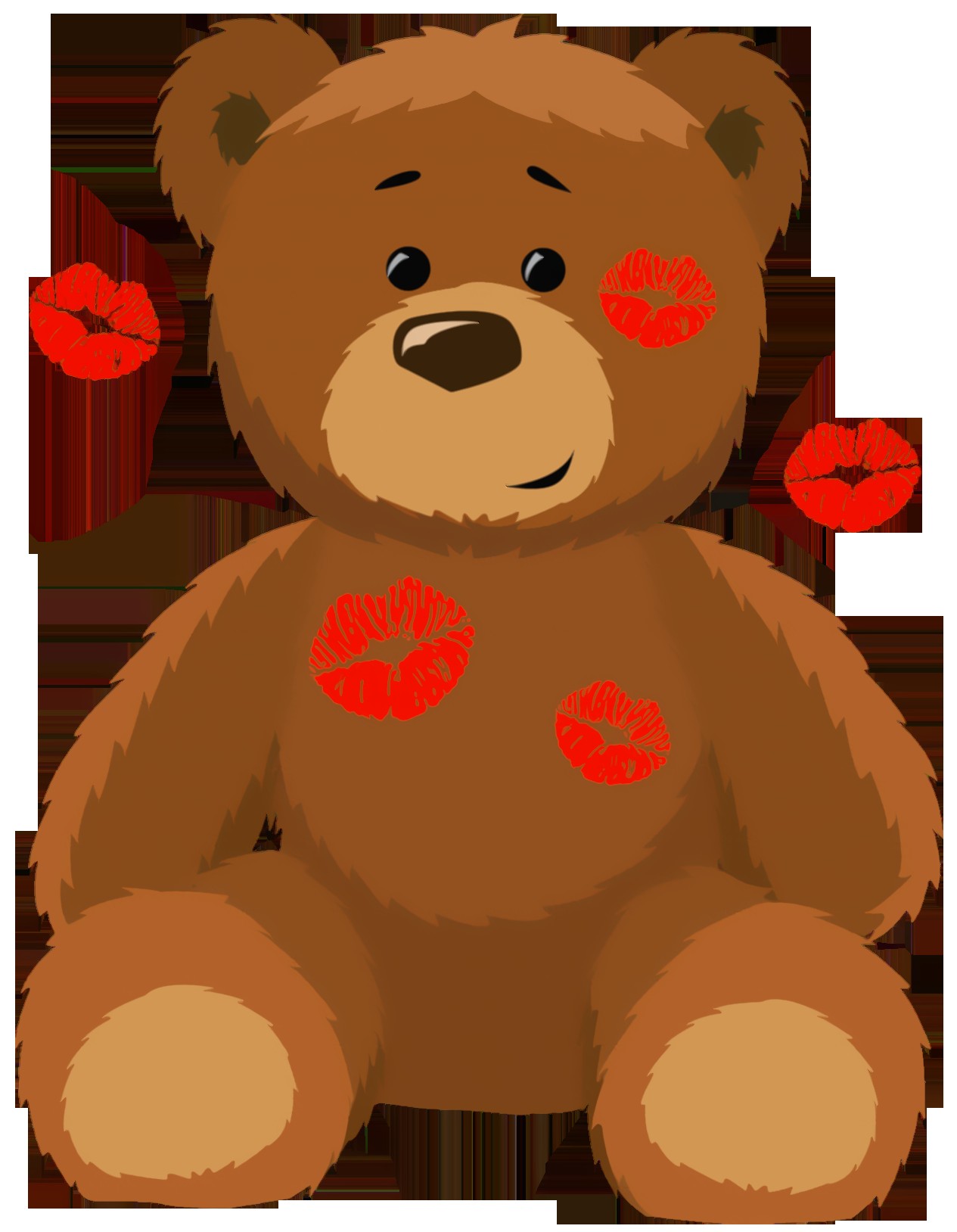 Teddy Bear Papercraft Cute Bear with Kisses Png Clipart Picture
