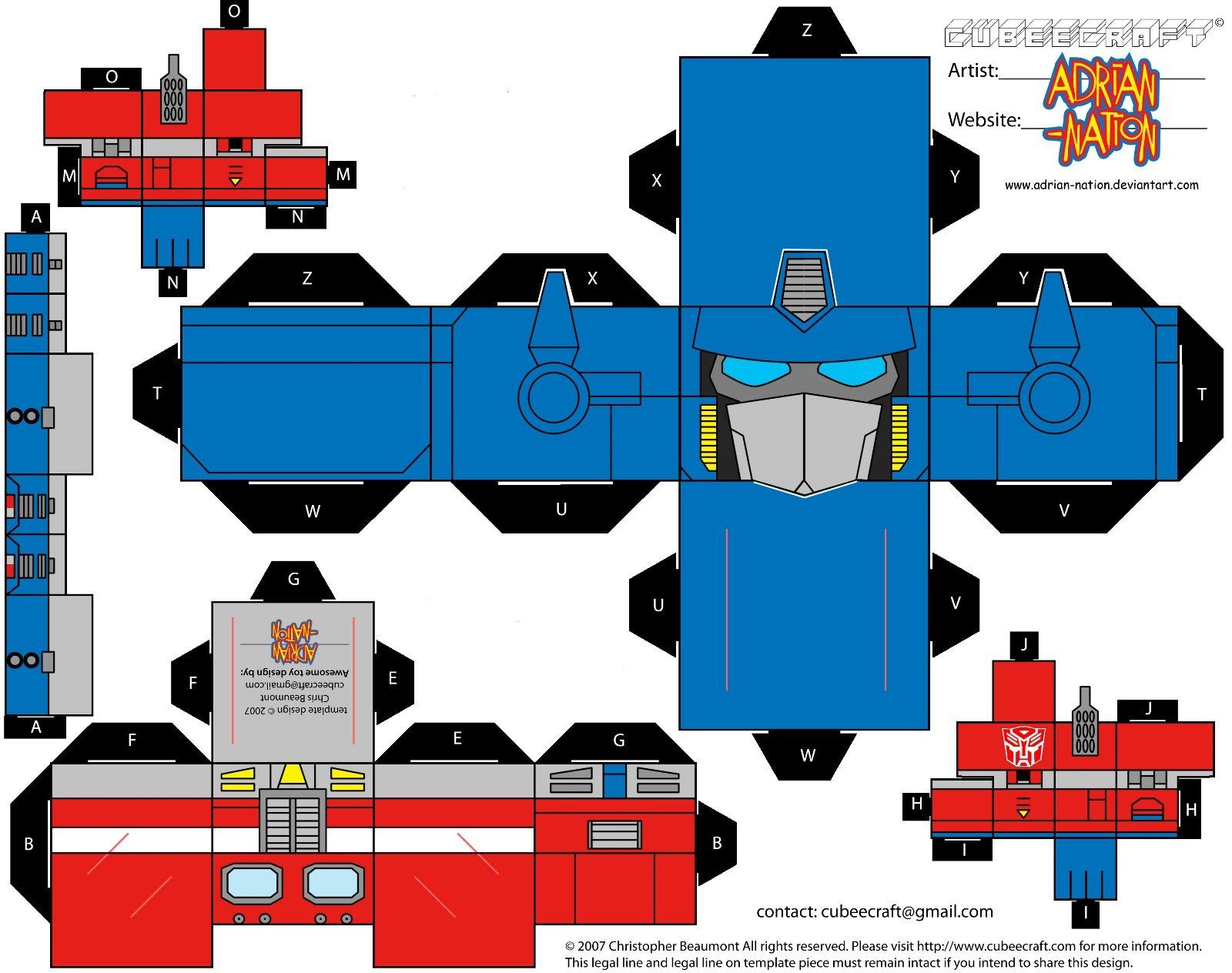Papercraft Transformers G1 Optimus Prime