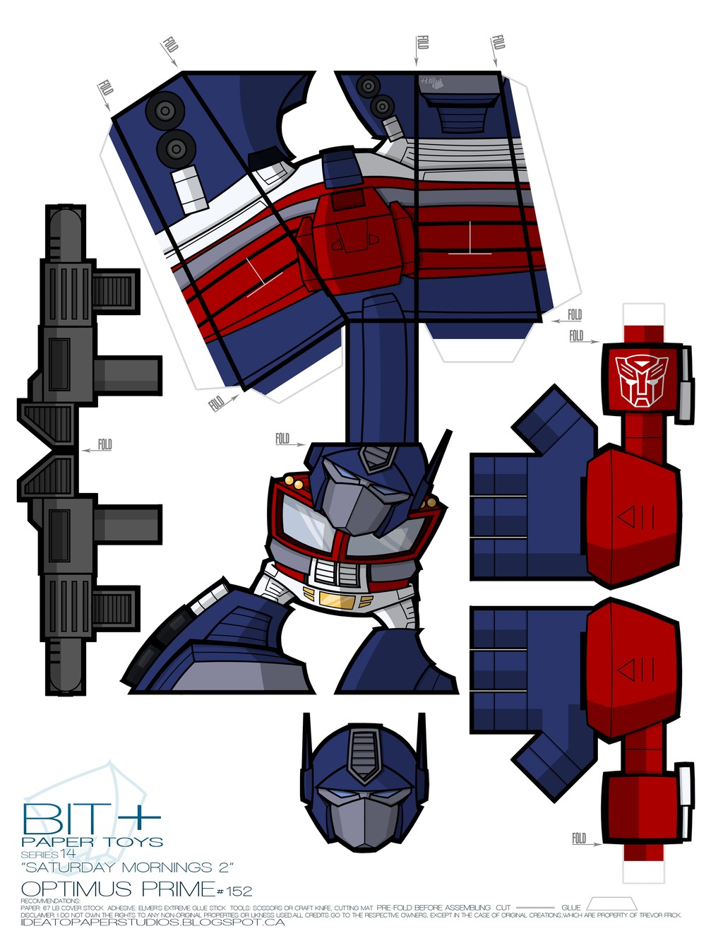 PAPERMAU: Transformers - Optimus Prime And Megatron Paper Toys - by Cubefold