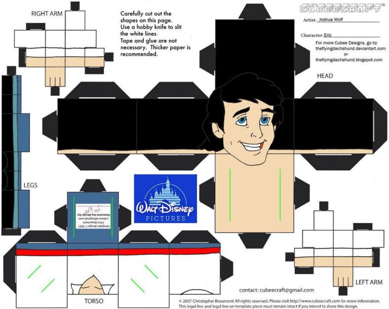 Tron Papercraft Dis13 Eric Cubee By Theflyingdachshund Paper Models Printable Papercrafts