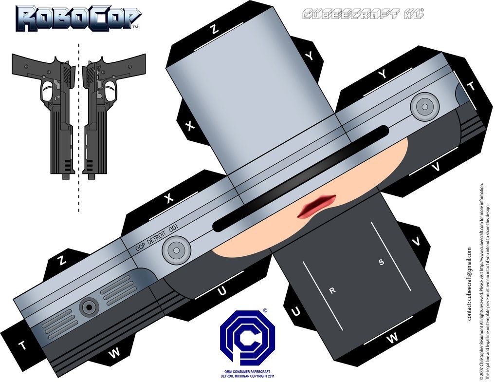 Tron Papercraft Robocop Cubeecraft Xl Pt 2 by Randyfivesix Paper Craft