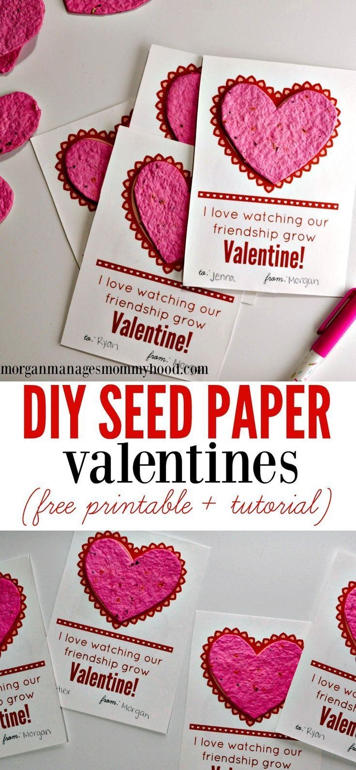 Valentine Papercraft Diy Seed Paper Valentines Valentine S Day Fun Pinterest