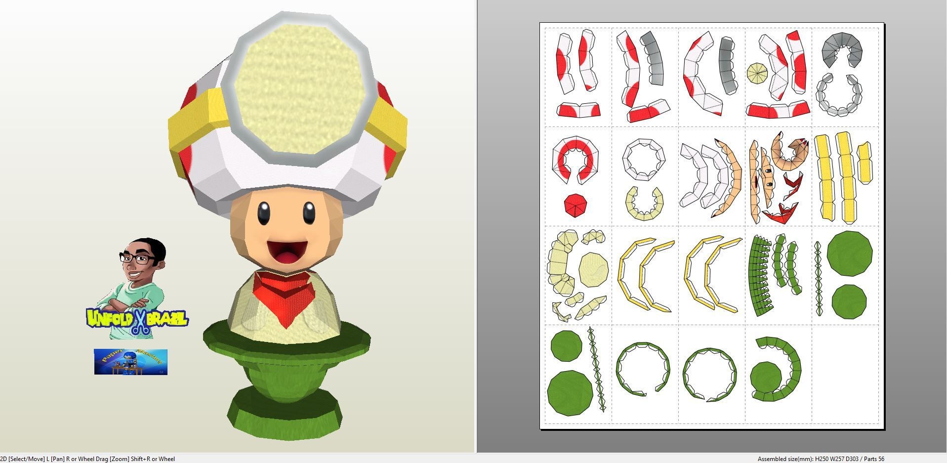 Vegeta Papercraft Papercraft Pdo File Template for Super Mario Captain toad Bust