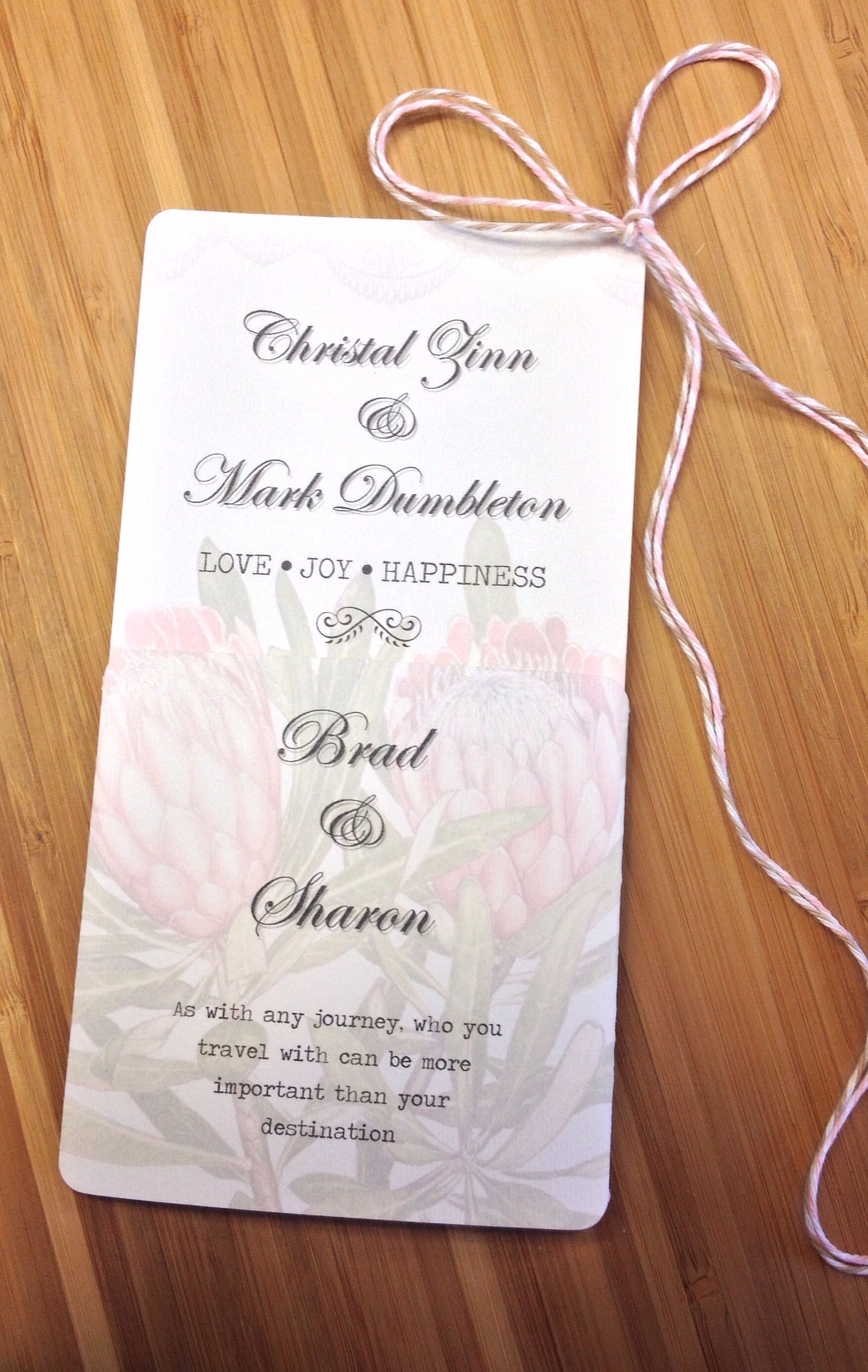 Wedding Papercraft Protea Inspired Wedding Invitation