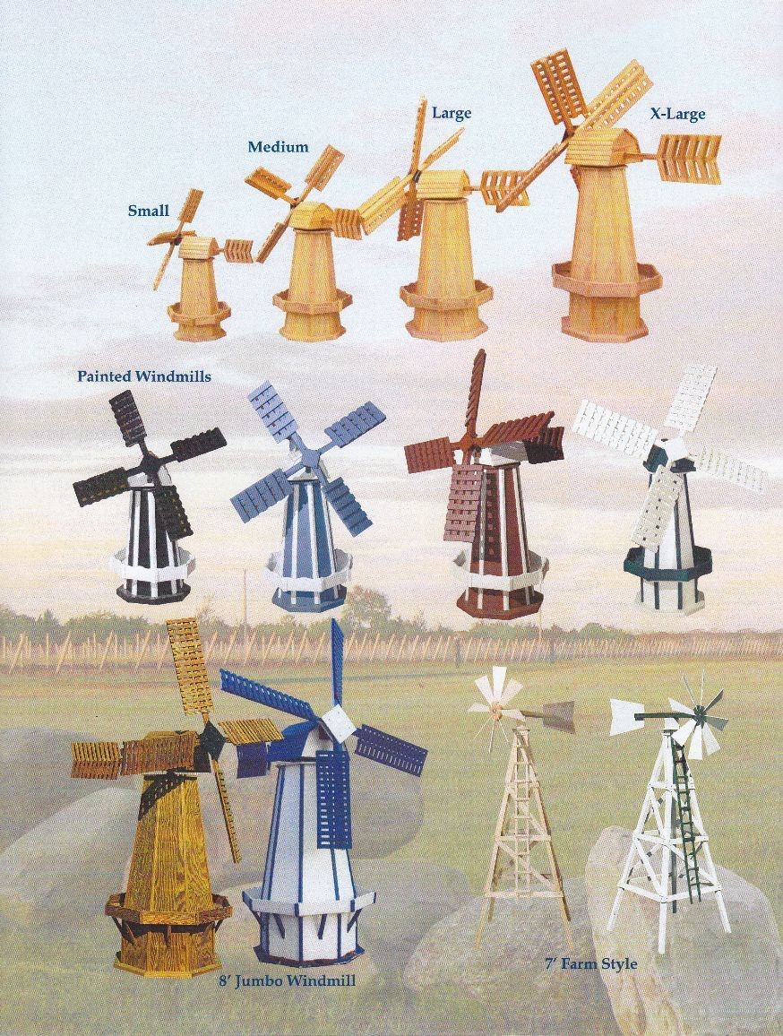 Windmill Papercraft Dutch Style Wooden Windmills Four Sizes and Styles Of Amish Made