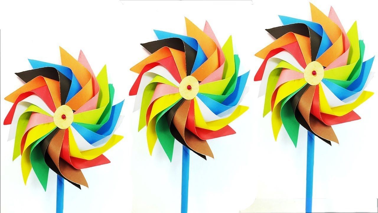 Windmill Papercraft How to Make A Paper Windmill Tutorial for Kids Pinwheel Making