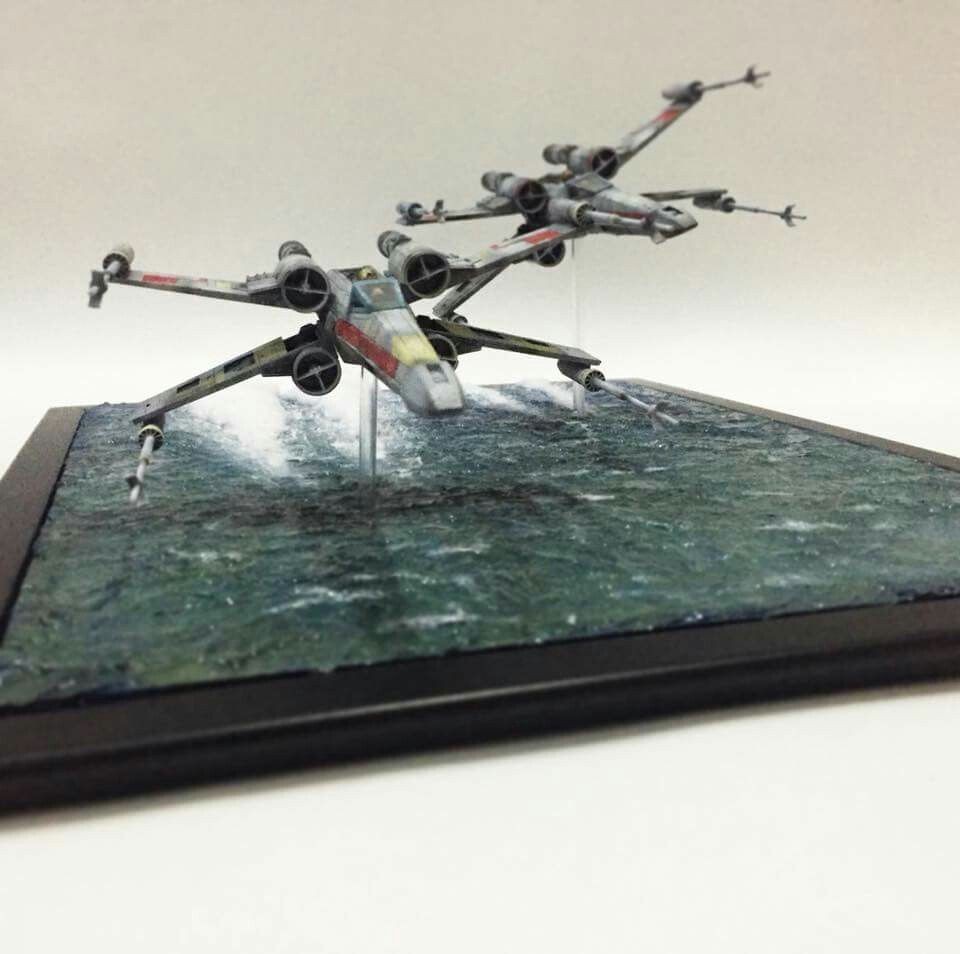 X Wing Papercraft X Wing with Diorama Water Effect My X Wing Fighter