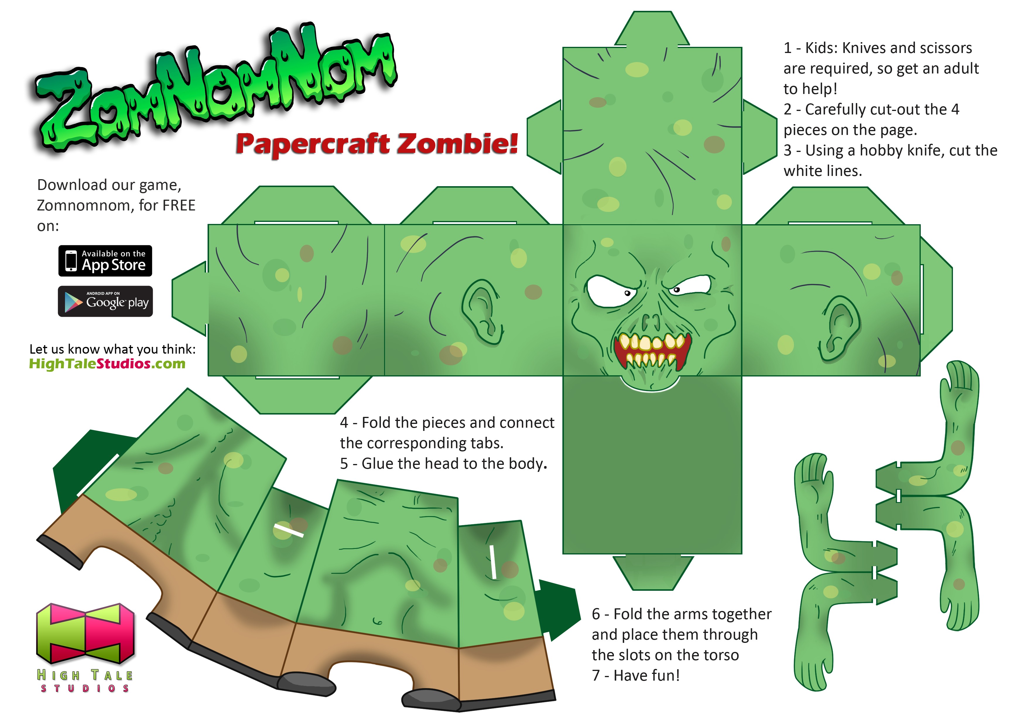 Zombie Papercraft Model] Papercraft Zombie We Created as A Promo for Our In Game