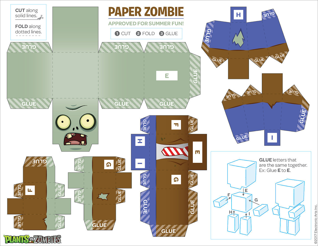 Zombie Papercraft Plants Vs Zombies Papercraft